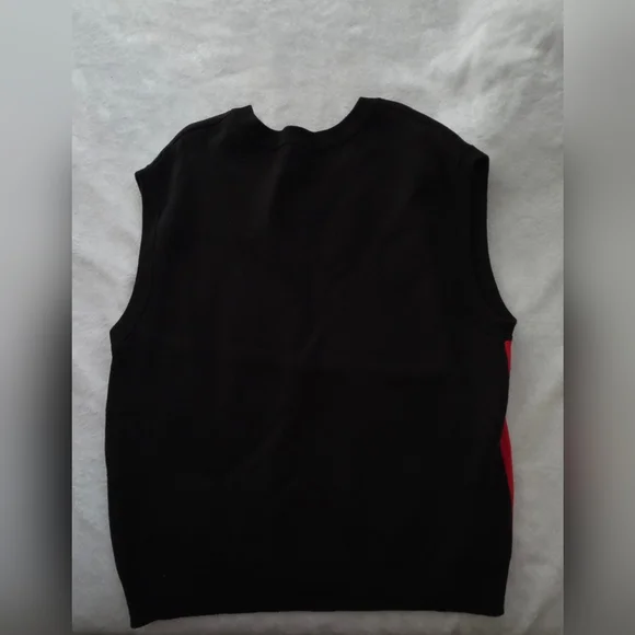 Black and Red Flame Sweater Vest - Picture 2 of 3